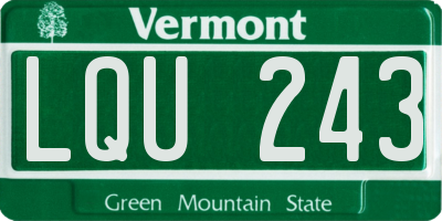 VT license plate LQU243