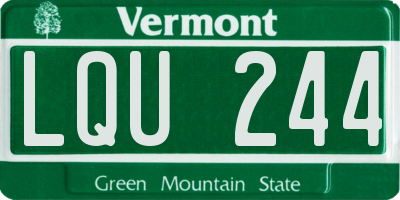 VT license plate LQU244