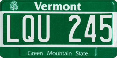 VT license plate LQU245
