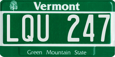 VT license plate LQU247