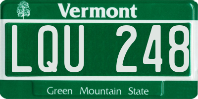 VT license plate LQU248