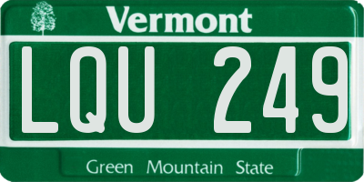 VT license plate LQU249