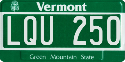 VT license plate LQU250