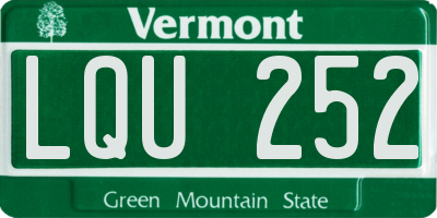 VT license plate LQU252