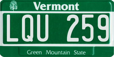 VT license plate LQU259