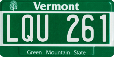 VT license plate LQU261