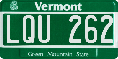 VT license plate LQU262