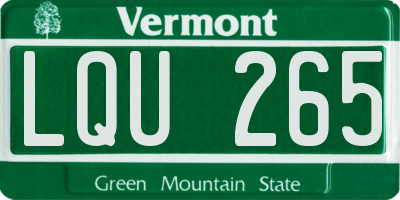 VT license plate LQU265