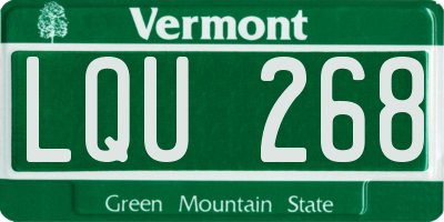 VT license plate LQU268