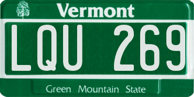 VT license plate LQU269
