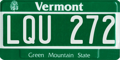 VT license plate LQU272