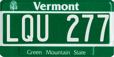 VT license plate LQU277