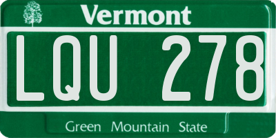 VT license plate LQU278