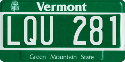 VT license plate LQU281