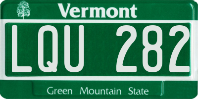 VT license plate LQU282