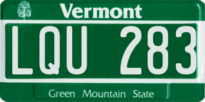 VT license plate LQU283