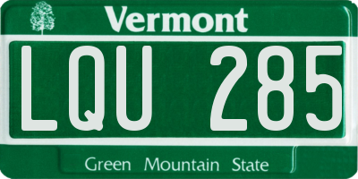 VT license plate LQU285