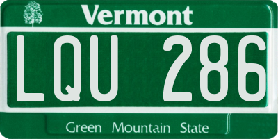 VT license plate LQU286