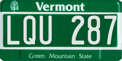 VT license plate LQU287