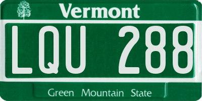 VT license plate LQU288