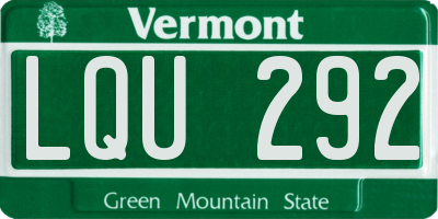VT license plate LQU292