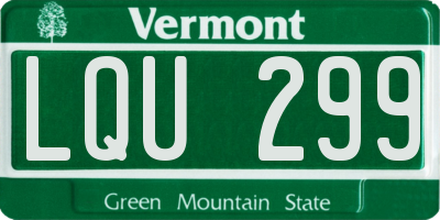 VT license plate LQU299