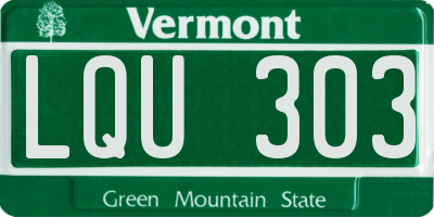 VT license plate LQU303
