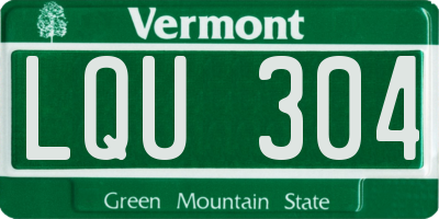 VT license plate LQU304