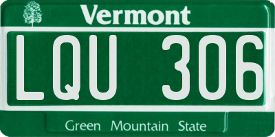 VT license plate LQU306