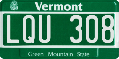 VT license plate LQU308