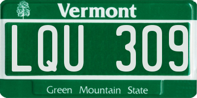 VT license plate LQU309