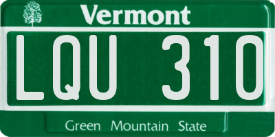 VT license plate LQU310