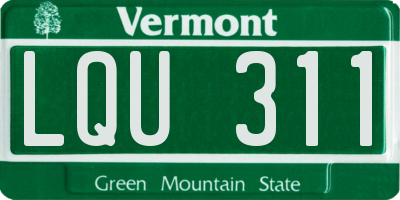 VT license plate LQU311