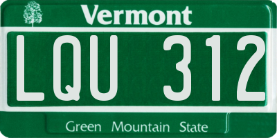VT license plate LQU312