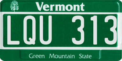 VT license plate LQU313