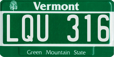 VT license plate LQU316