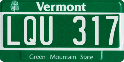 VT license plate LQU317