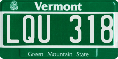 VT license plate LQU318