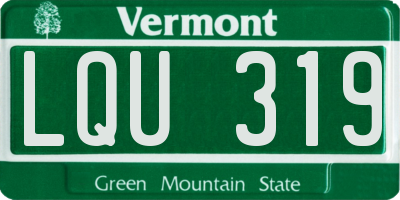 VT license plate LQU319