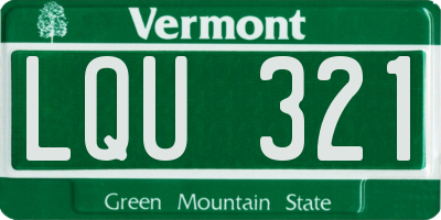 VT license plate LQU321
