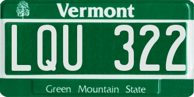 VT license plate LQU322