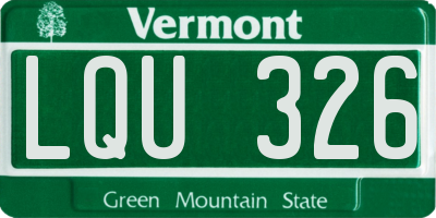 VT license plate LQU326