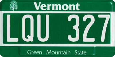 VT license plate LQU327
