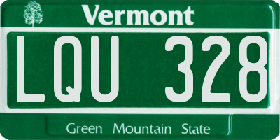 VT license plate LQU328