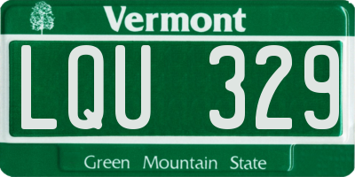 VT license plate LQU329
