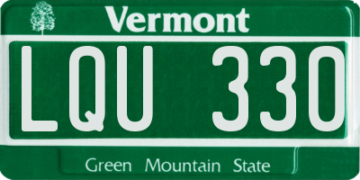 VT license plate LQU330