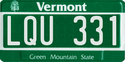 VT license plate LQU331