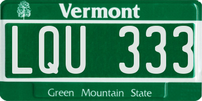 VT license plate LQU333
