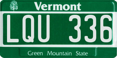 VT license plate LQU336