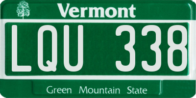 VT license plate LQU338